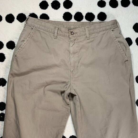 Vintage 90s Denver Hayes Khaki Tan Flat Front Chinos - Picture 2 of 15